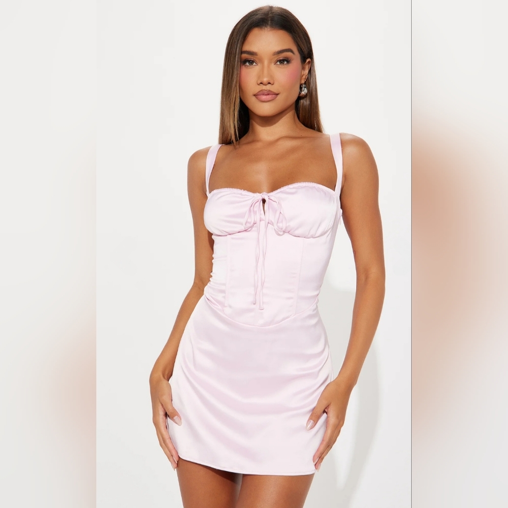 Fashion Nova Pink Mini Dress with Structured Bodice